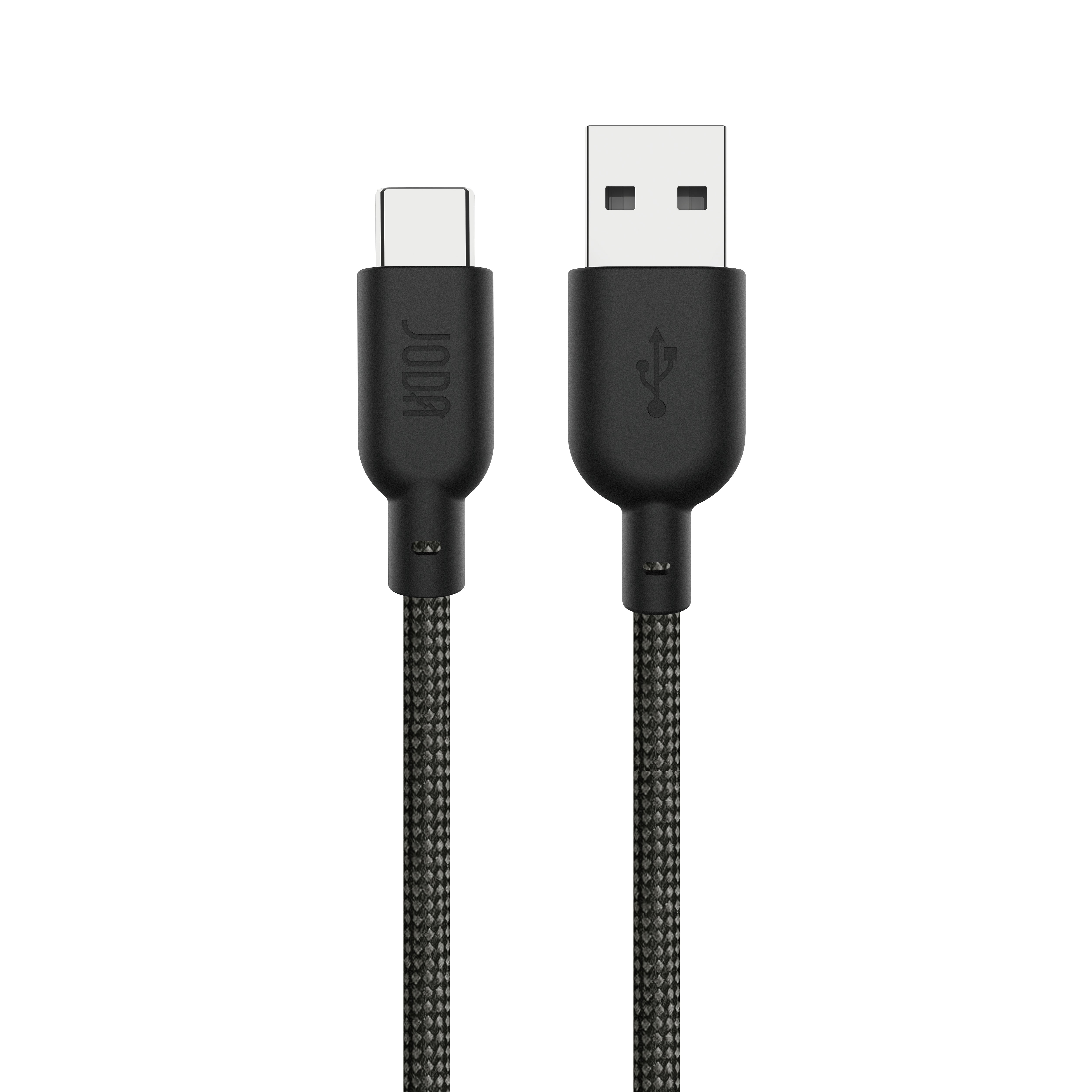 JODA CarFlow USB-A to C Nylon Braided Cable Black