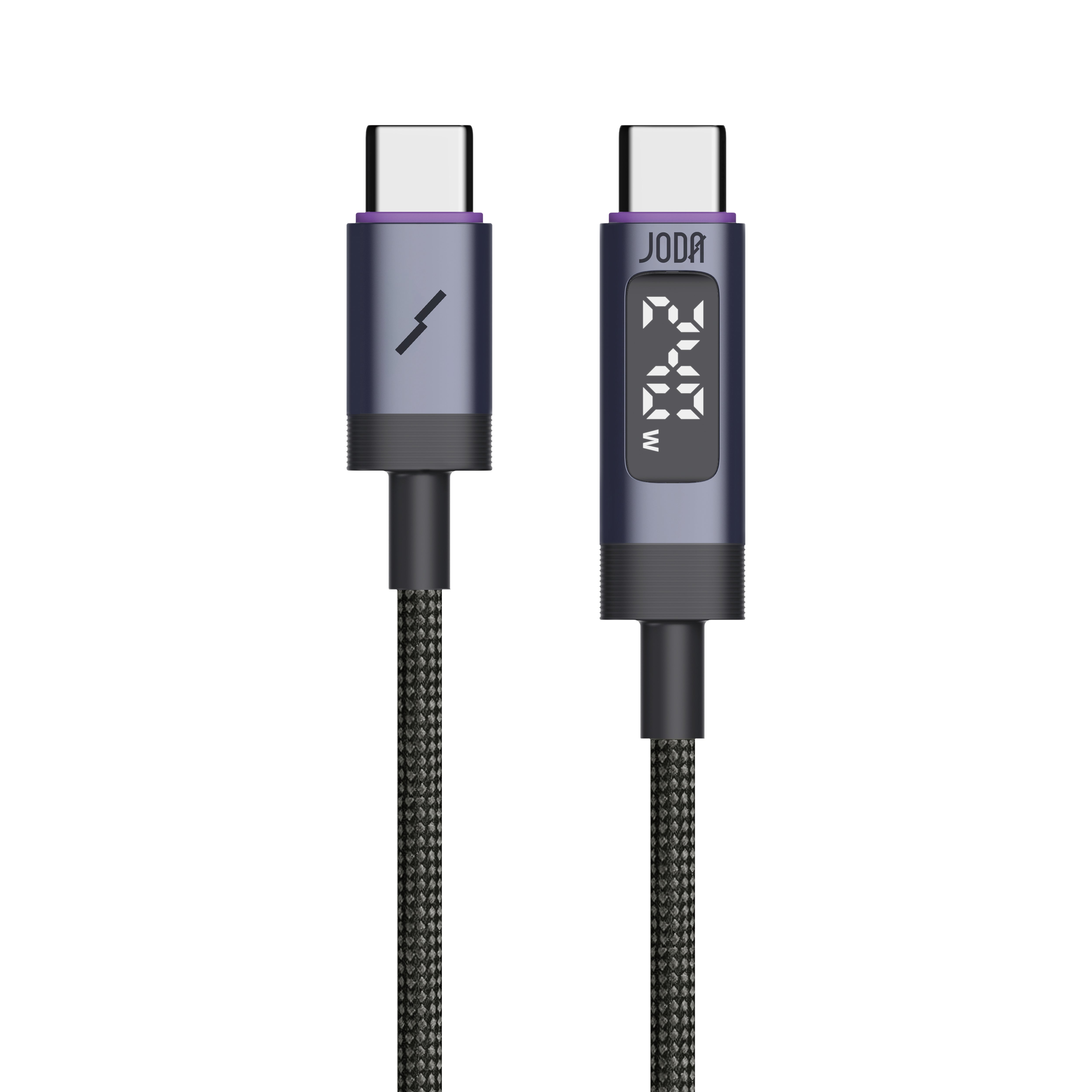 LUMEN 240 240W USB-C to C  Nylon Braided Cable with Digital Display 1.5m