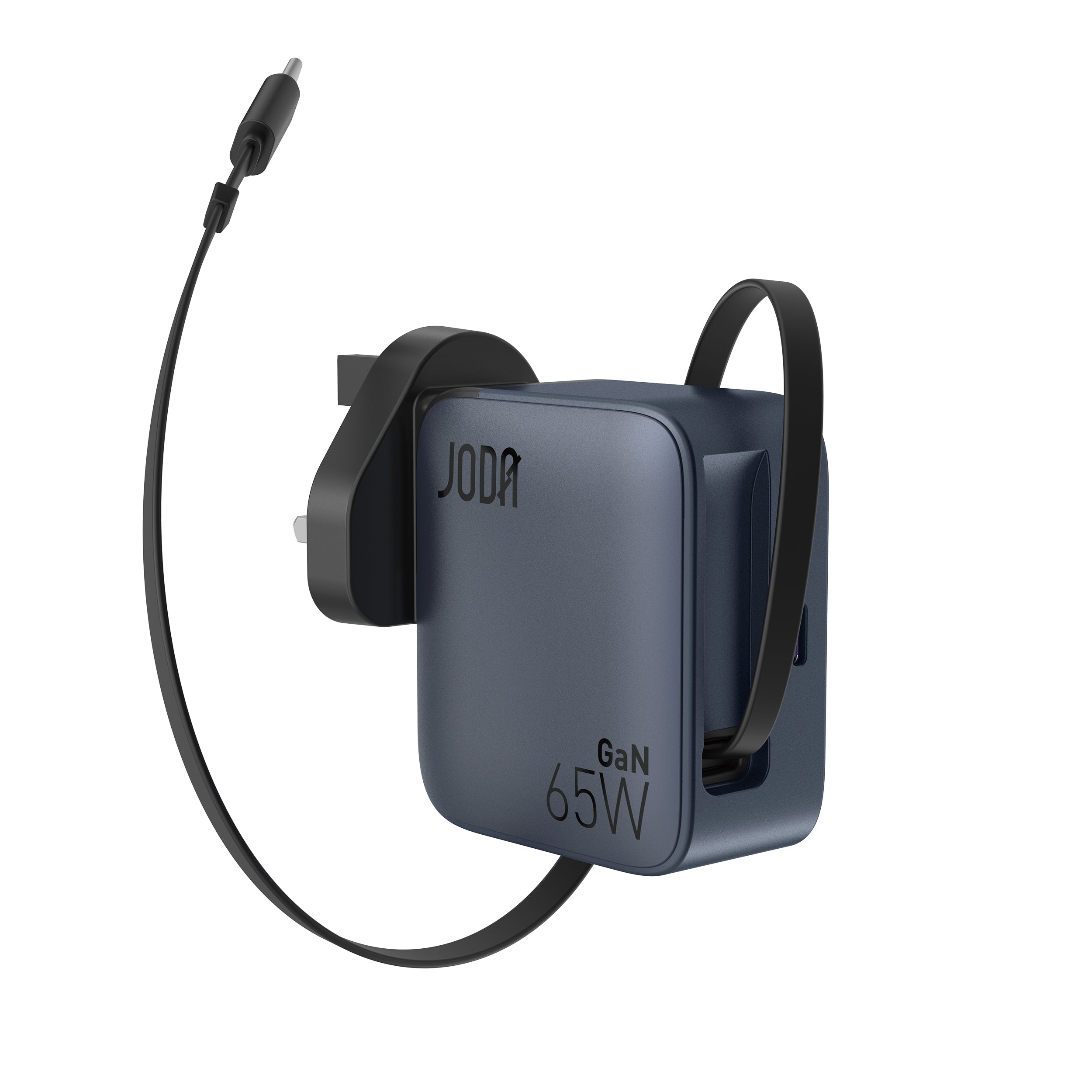 JODA VoltCoil 65 65W USB-C GaN Wall Charger with Retractable Cable