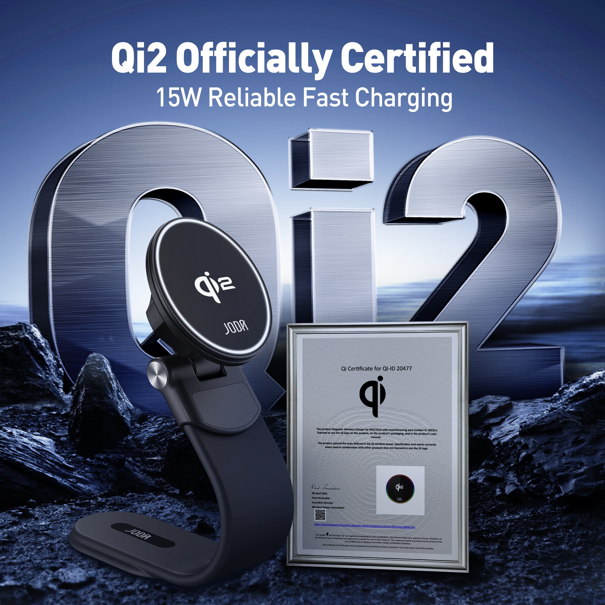 MagQ C2 15W Qi2 Wireless Charging Car Holder