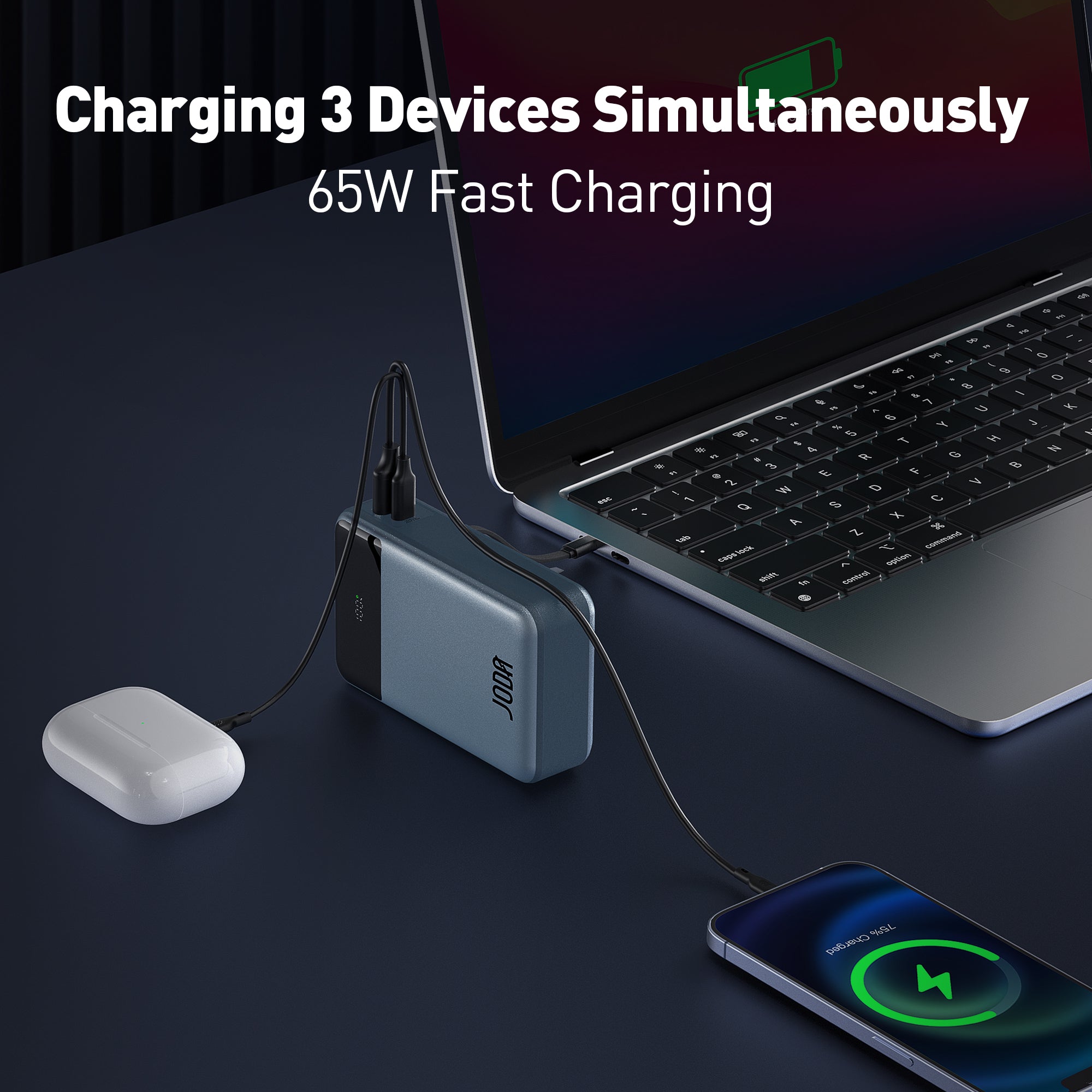 SHARG 20 20000mAh 65W PD Power Bank with Nylon Braided Cable